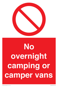 No overnight camping or camper vans